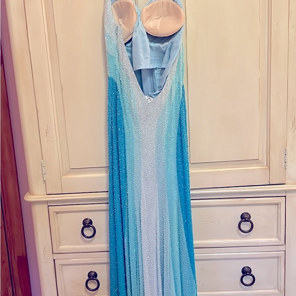 VINTAGE JOVANI BEADED SILK/CHIFFON PROM DRESS (2002) - Picture 3 of 6